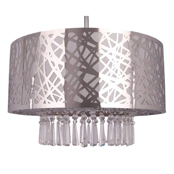 Filament Design 3-Light Chrome Chandelier with Chrome Metal Shade