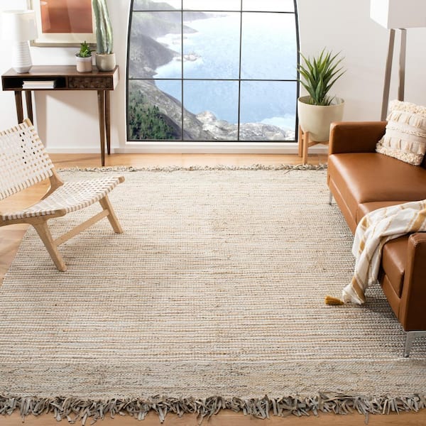 Vintage Leather 8 ft. x 10 ft. Beige/Multi Striped Area Rug