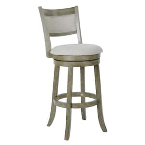 Swivel Stool 30 in. Antique Grey with Solid Back