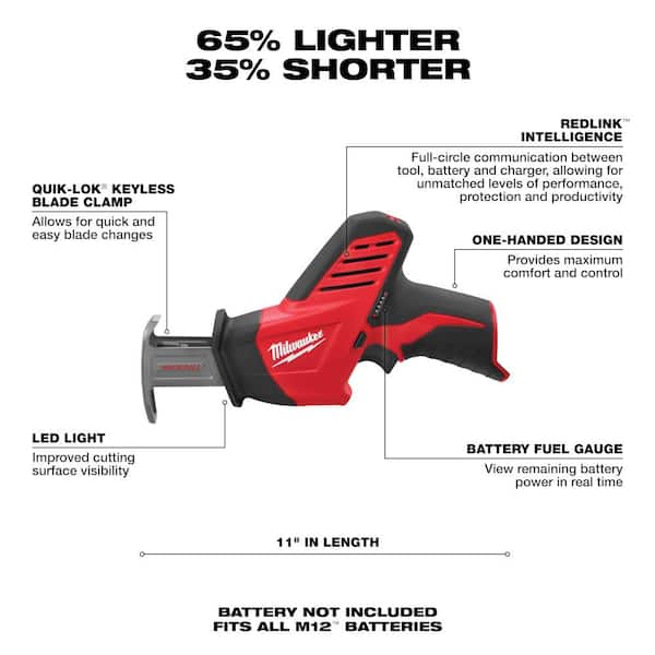 M12 12V Lithium-Ion HACKZALL Cordless Reciprocating Saw & Multi-Tool Oscillating Blade Kit (5-Piece)