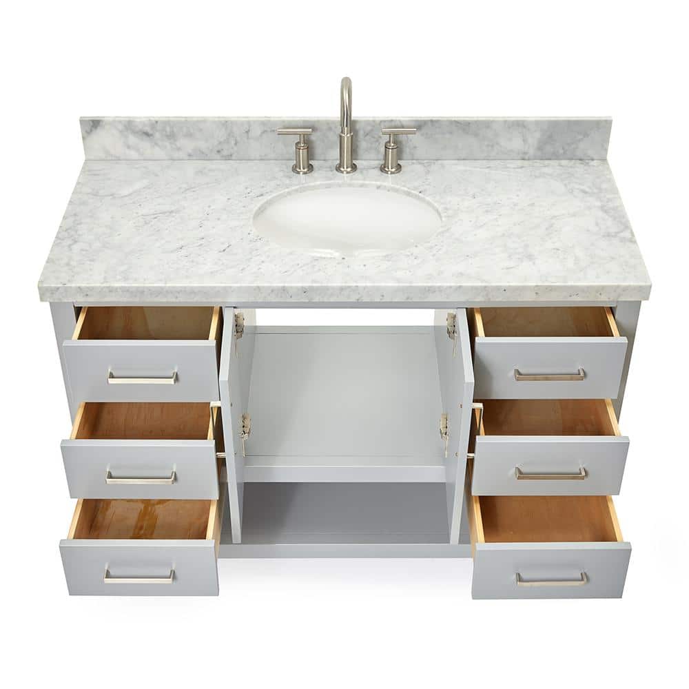 Magnolia Gray 49" Single Bathroom Vanity with Marble Top