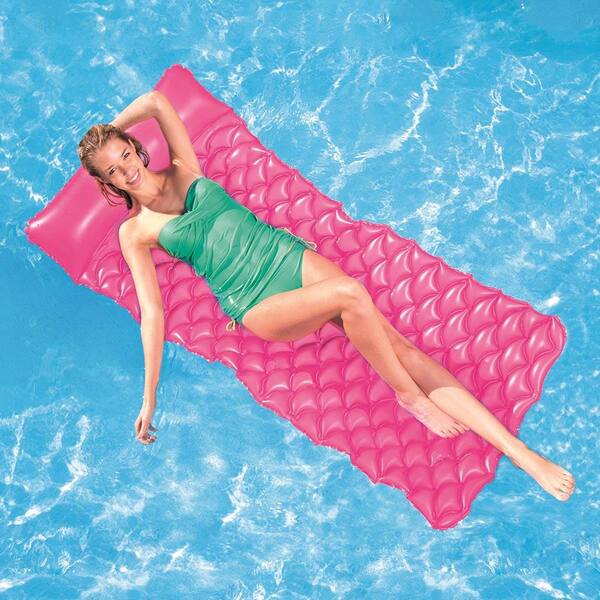 Inflatable Junior Lilo Mattress Airmat Pink Girl 90cm x 33cm Holiday Pool Fun