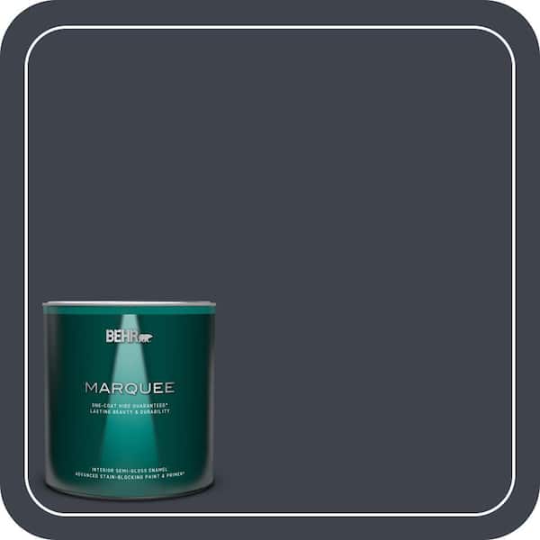 BEHR MARQUEE 1 qt. #ECC-23-3 Blackbird Semi-Gloss Enamel Interior Paint & Primer