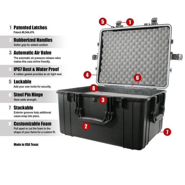 Condition 1 Heavy-Duty Protective Waterproof Hard Case Portable Storage Box  with Customizable Foam, Camera, Tool, Hunting, Military Watertight Case