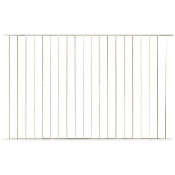 First Alert Premium Series 5 ft. H x 8 ft. W ft White Galvanized Steel 2-Rail Fence Panel