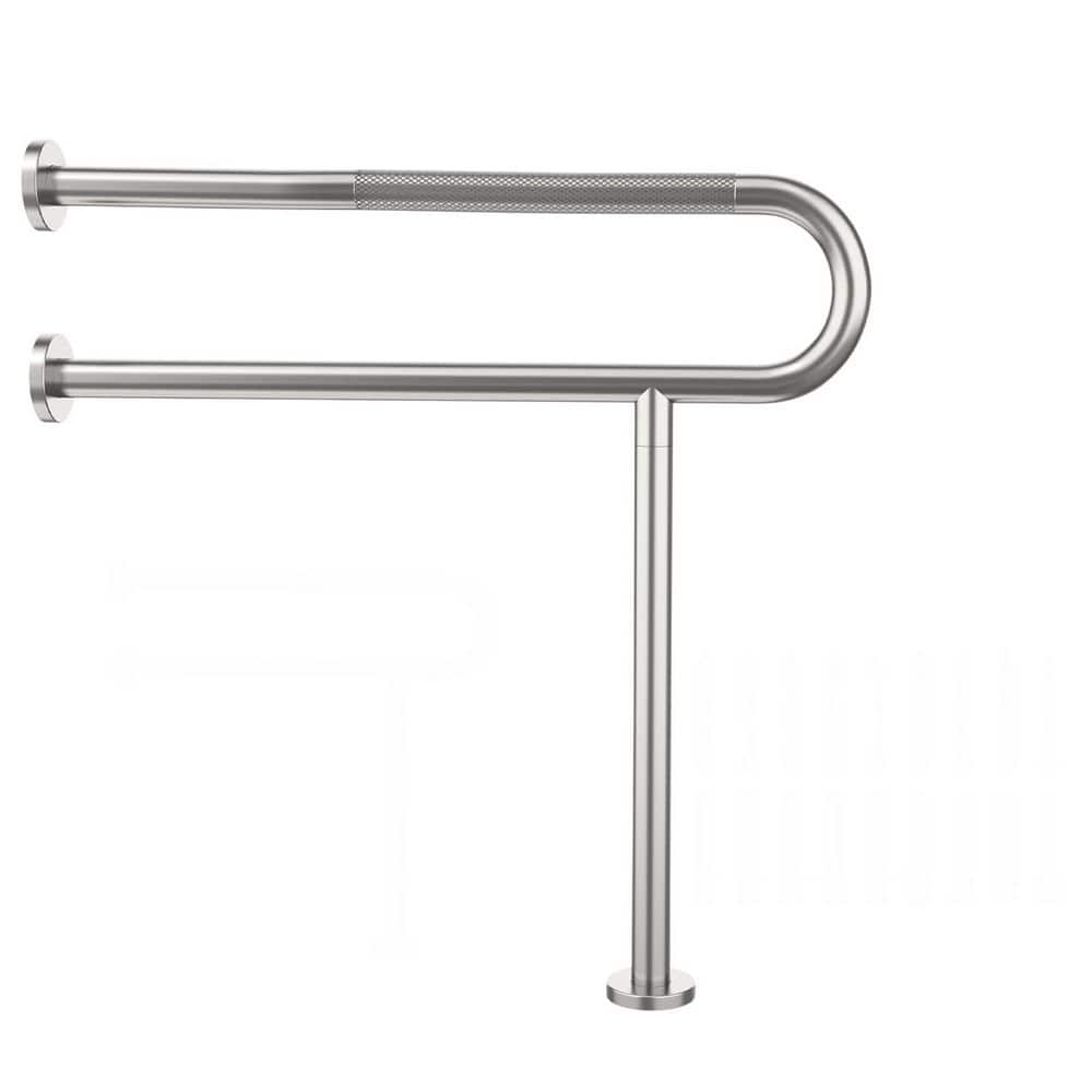 31.3 x 1.25 in. Exposed Screw Toilet Support Rail Anti-Slip Satin Brushed N