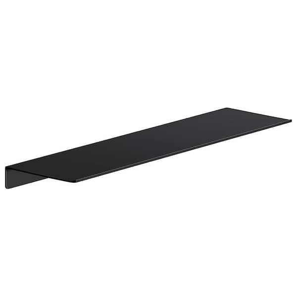NVNOO 20 in. Black Metal Floating Shelf for Bathroom Wall Storage