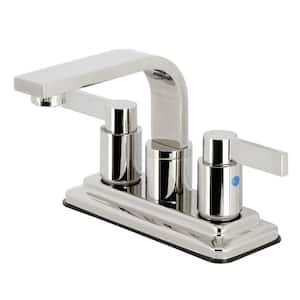 NuvoFusion 4 in. Centerset 2-Handle Bathroom Faucet with Push Pop-Up in Polished Nickel