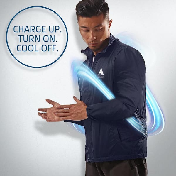 ALPHACOOL Unisex XXL Navy 5-Volt Cooling Fan Jacket AC-FJ-5V