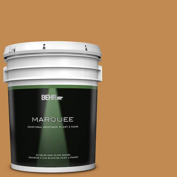 BEHR MARQUEE 5 gal. #M250-6 Toffee Tart Semi-Gloss Enamel Exterior Paint & Primer
