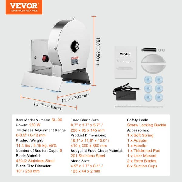 Electric Vegetable Slicer, 120W Commercial Fruit Cutter Machine