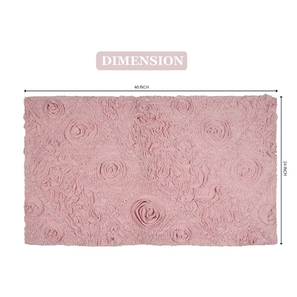 24x40 Modesto Collection Pink Cotton Tufted Bath Rug - Home Weavers