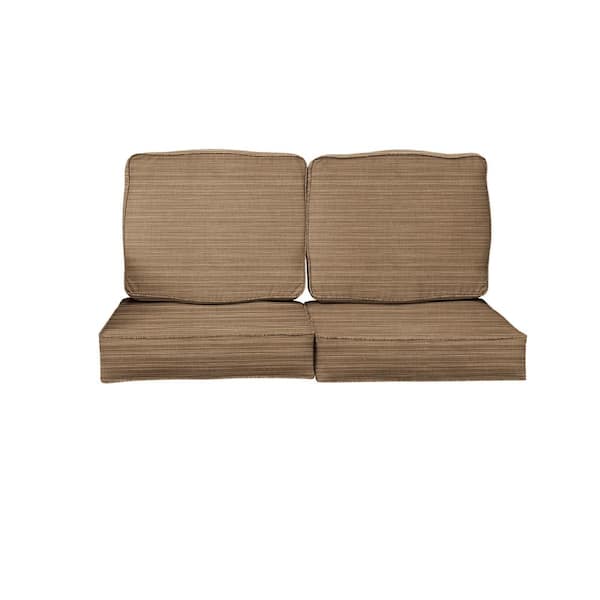 1101Design 23 x 23.5 Sunbrella Dupione Walnut Deep Seating Indoor/Outdoor Loveseat Cushion