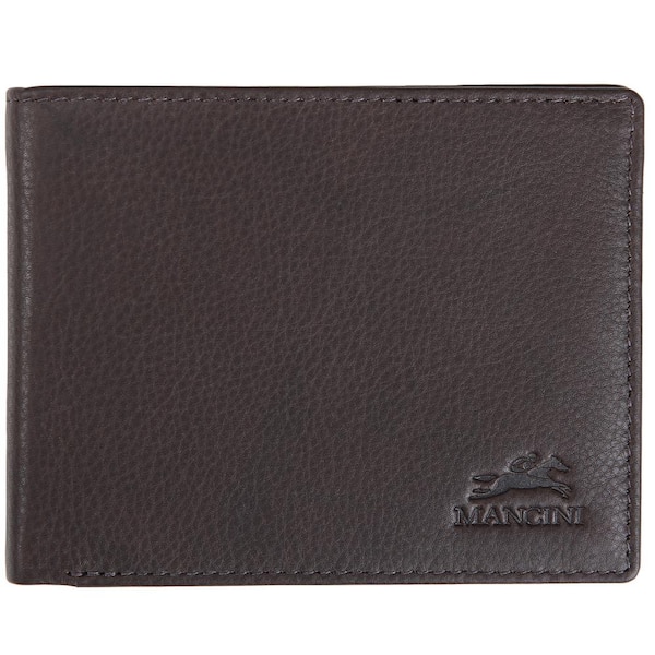 MANCINI Monterrey Collection Brown Leather RFID Secure Left Wing Wallet