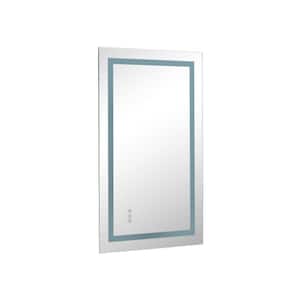 24 in. W x 40 in. H Rectangular Frameless Wall Mount Bathroom Vanity Mirror LED With Multi-Functional Smart Touch Button