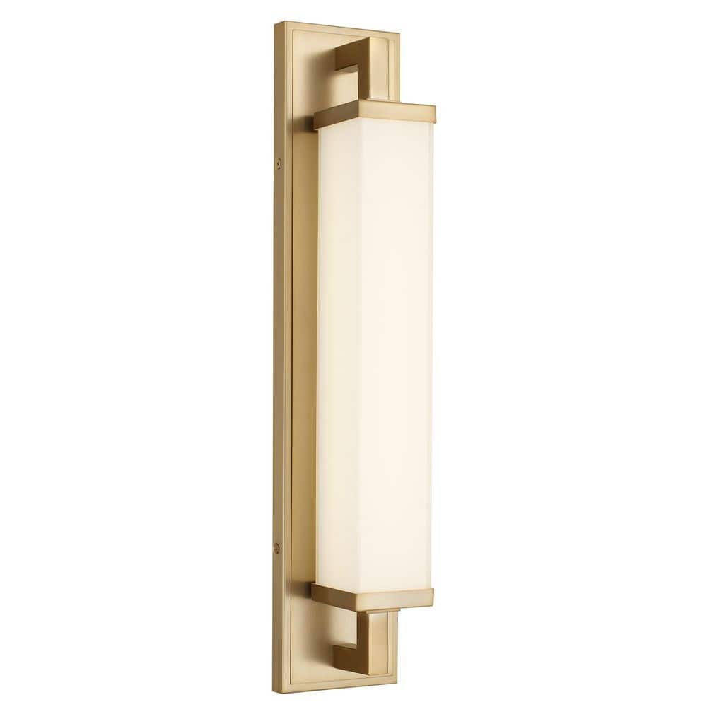 Empire 22 in. 1-Light Antique Brass LED Modern Contemporary Bathroom Vanity Light Bar with Opal White Glass price history on PriceWatchPro