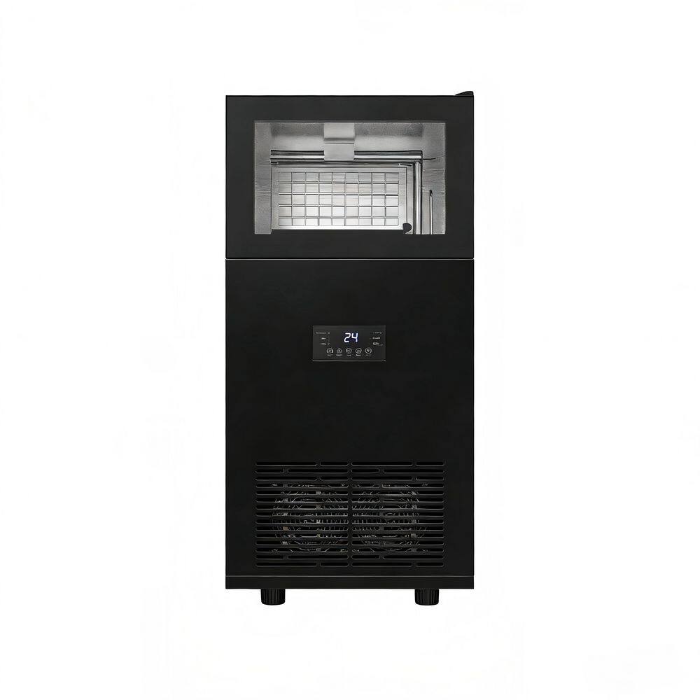 13.5 in. 80lb. Freestanding Full Size Cubes Ice Commercial Ice Maker in Black with 24 Hour Making Function price history on PriceWatchPro