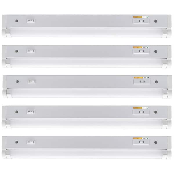 18 in. Kitchen Pantry Laundry LED Under Cabinet Light w/Adjustable Beam, 3 CCT, Grow Mode for Indoor Gardening (5-Pack)