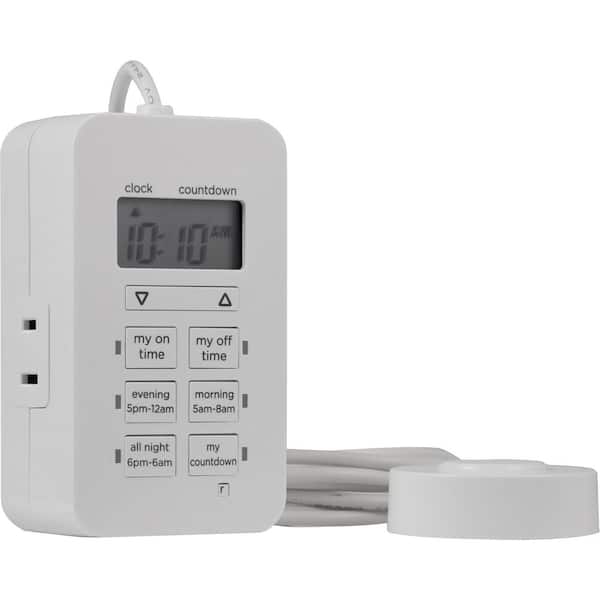 Mytouchsmart Digital Dimmable Timer Polarized 2-outlets Presets On/off  Tether White : Target