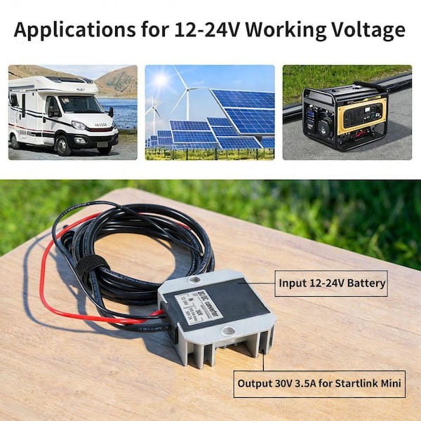 HIITIO Starlink Mini 12V Adapter, Starlink Mini Power Supply 12