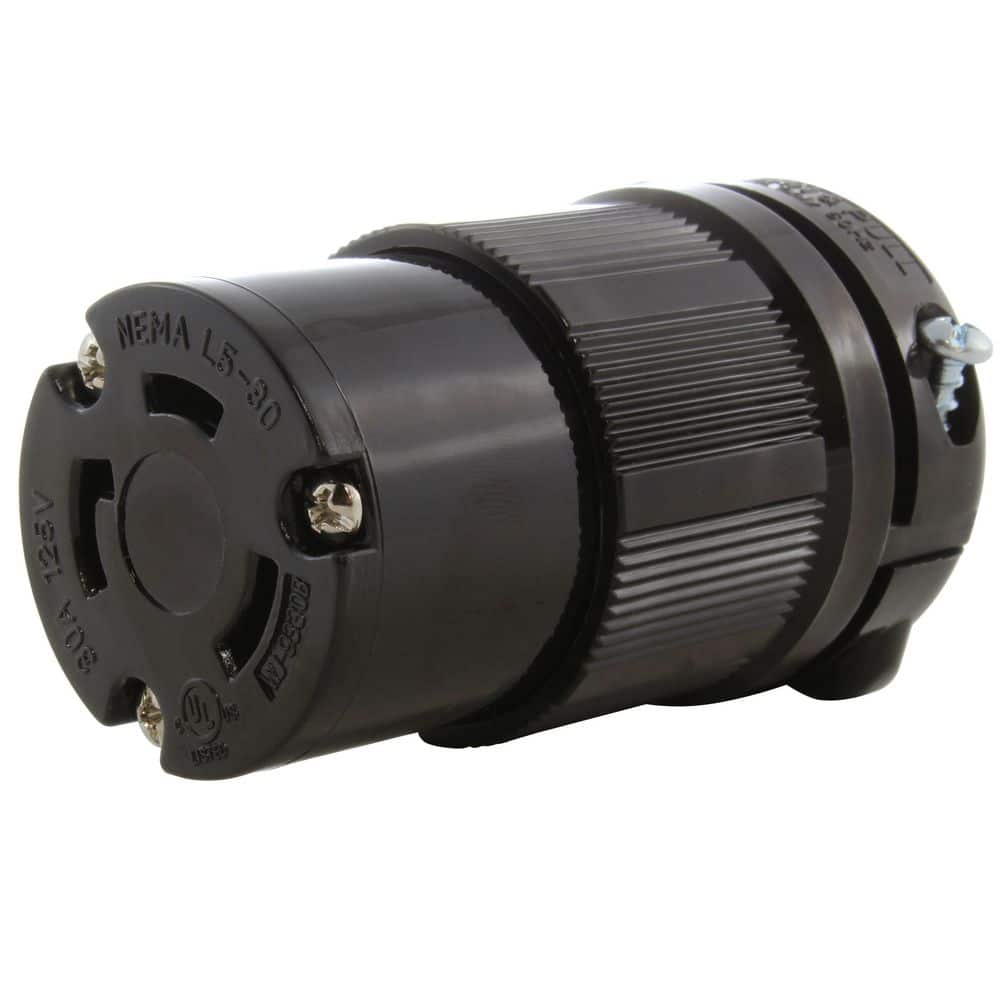 NEMA L5-30R 30A 125V 3-Prong Locking Female Connector in Black with UL, C-UL Approval price history on PriceWatchPro