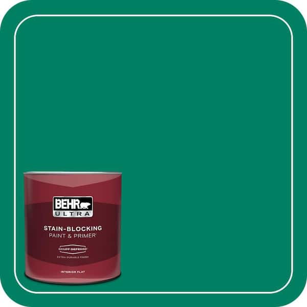 BEHR ULTRA 1 qt. #480B-6 Treasure Isle Extra Durable Flat Interior Paint & Primer