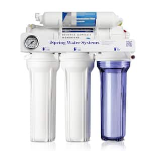 RCC1D Tankless 5 Stage De-Ionization Reverse Osmosis Water Filtration System for Aquarium with DI Water Filter, 150 GPD