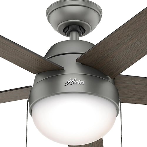 Anslee 46 in. Indoor Matte Silver Ceiling Fan with Light Ceiling Fans