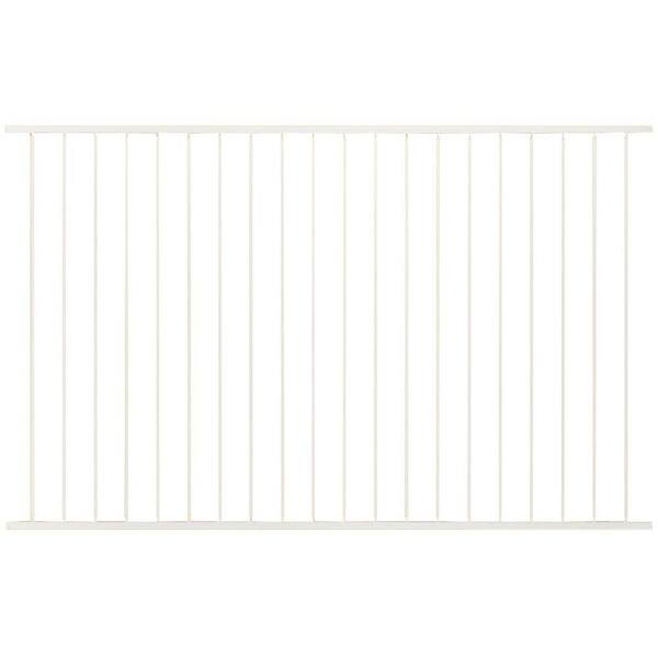 First Alert Pro Series 5 ft. H x 8 ft. W ft. W White Galvanized Steel 2-Rail Fence Panel