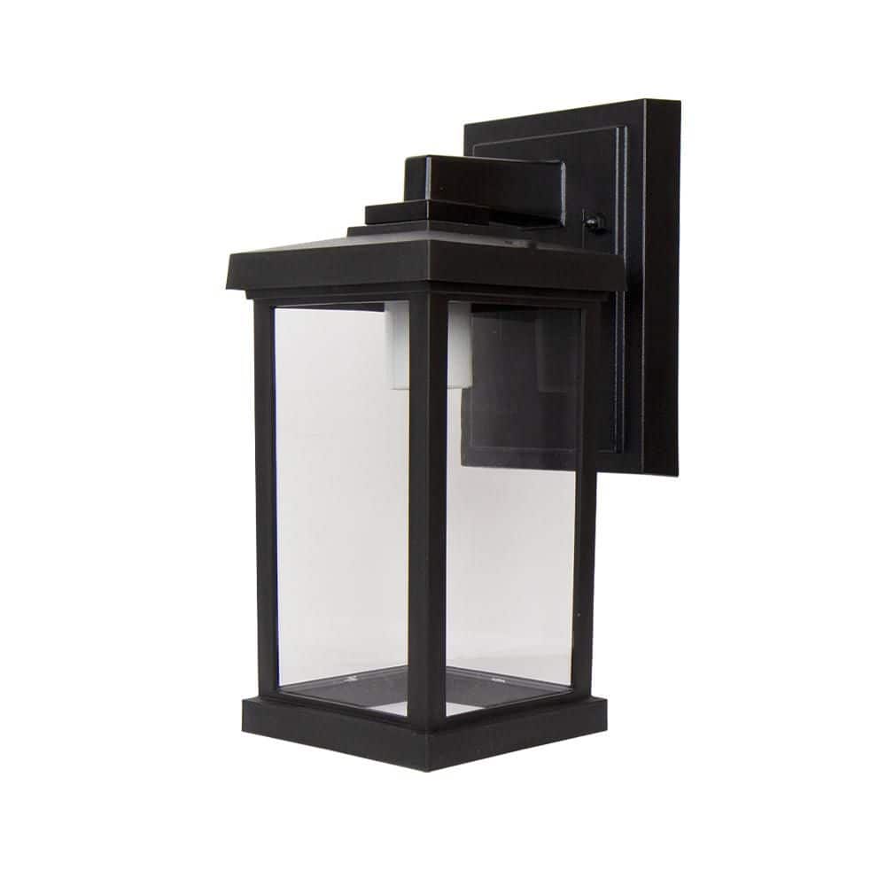 Artisan Small Square 11.60 in. Black Composite Outdoor Hardwired Lantern Sconce with Clear Diffuser No Bulbs Included price history on PriceWatchPro