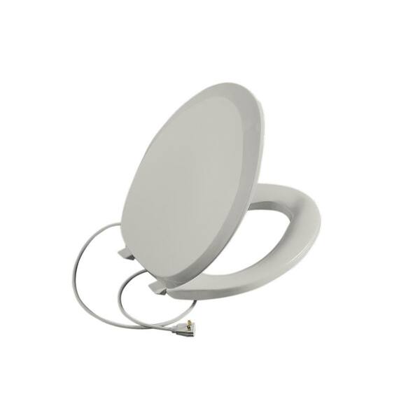 KOHLER French Curve Elongated Closed Front Heated Toilet Seat in Ice Grey-DISCONTINUED