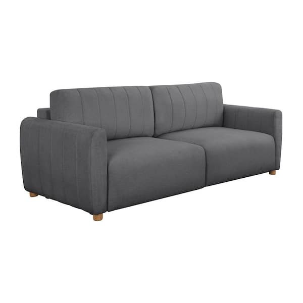 Serta Giles 91.7 in. Charcoal Polyester Queen Size Convertible