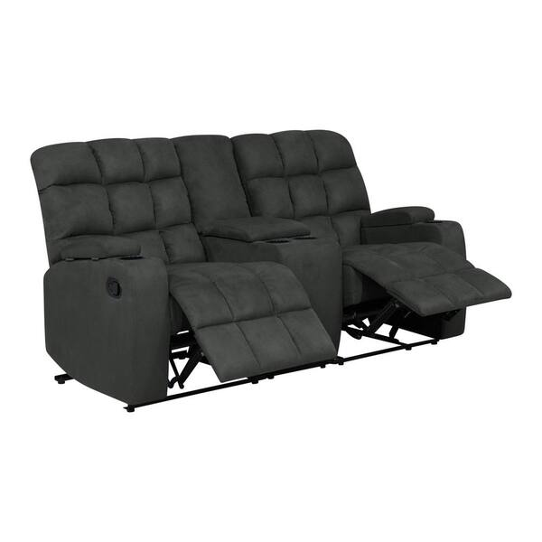 2 seater grey recliner