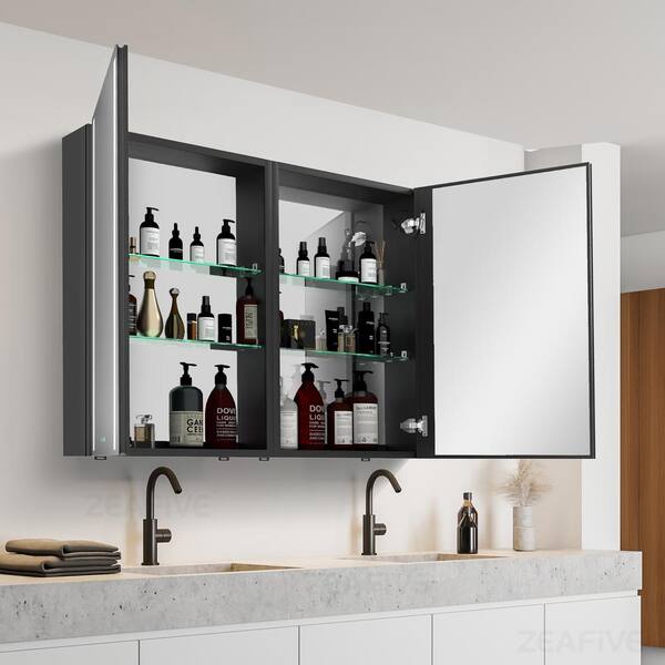 Zeafive 40 in. W x 30 in. H Rectangular Black Aluminum Surface 