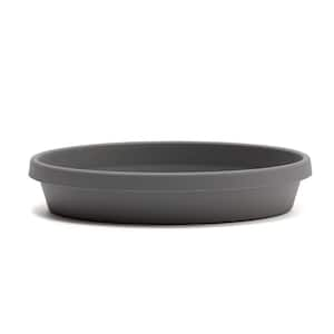 Terra 13 in. Charcoal Plastic Plant Saucer Tray