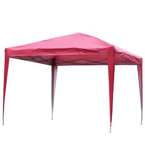 10 ft. x 10 ft. Outdoor Straight Leg Red Party Wedding Tent Canopy