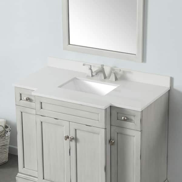 OVE Decors Stanley 42 in. W x 22 in. D x 34 in. H Single Sink Bath Vanity  in White with White Engineered Stone Top with Outlet 5VVA-STAN42-00 - The  Home Depot