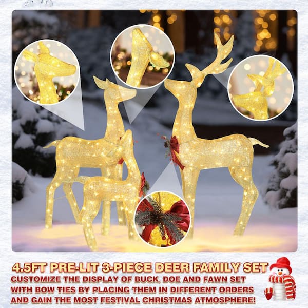 Holiday orders 4.5-ft buck Reindeer w/ LED Lights Christmas Decor