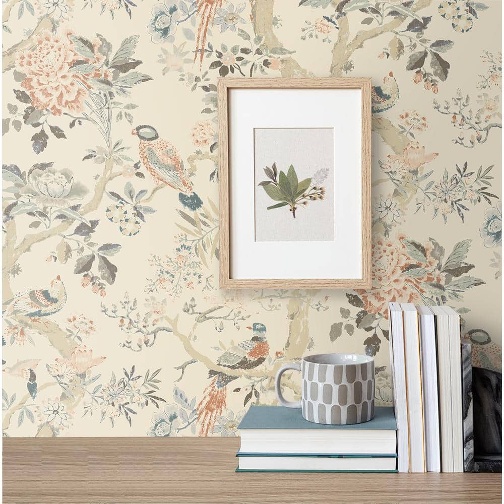 Menara Shell Pink Floral Self-Adhesive Vinyl Wallpaper