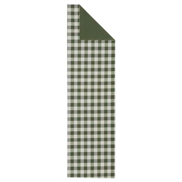 ACHIM Buffalo Check 13 in. W x 48 in. L Sage Checkered Polyester/Cotton Table Runner