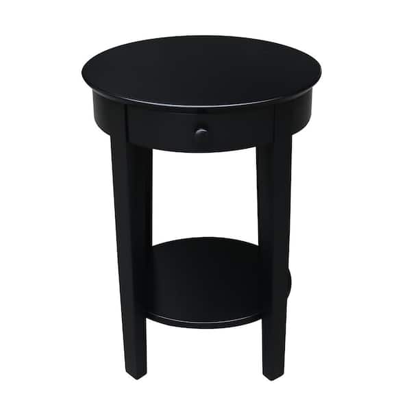 International Concepts Phillips Black Solid Wood Accent Table