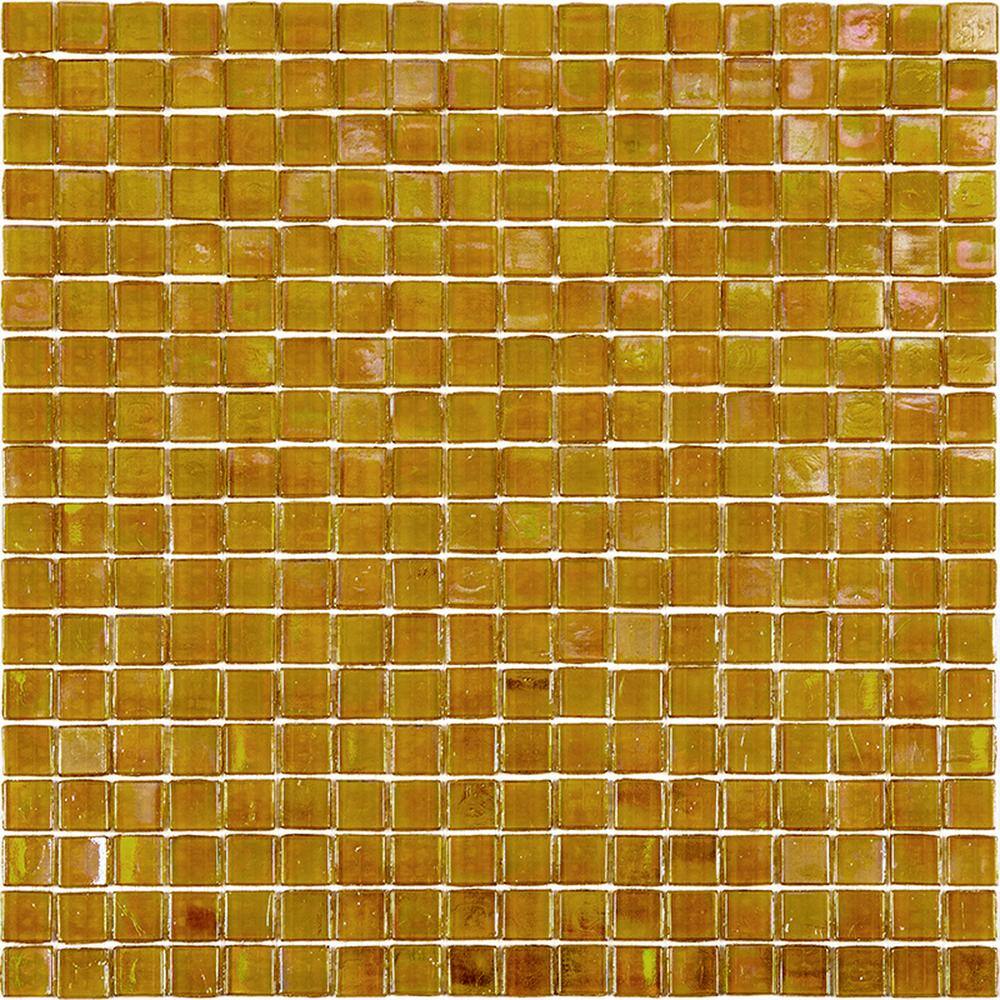 Skosh 11.6" x 11.6" Glossy Gold Beige Glass Mosaic Tile
