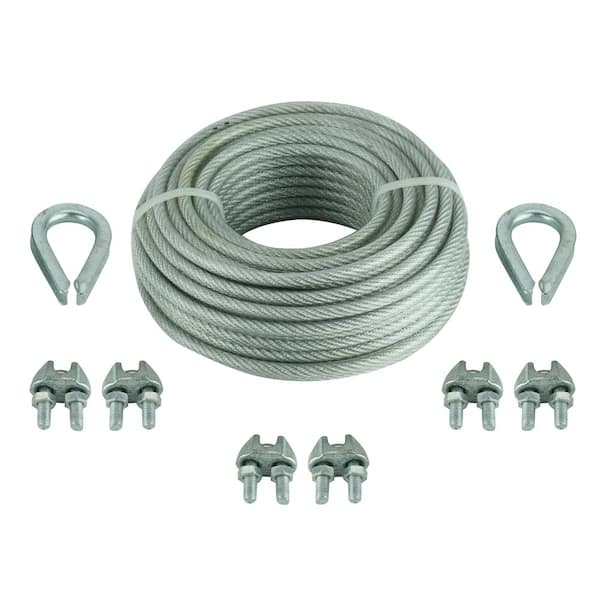 1/8 in. x 30 ft. Vinyl Coated Steel Wire Rope Kit