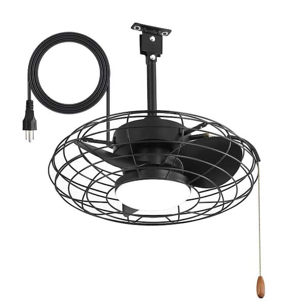 大きな取引 16.5 HINNIXY in. Fan Ceiling Caged Fan Ceiling Black Indoor 語学・辞書・学習参考書