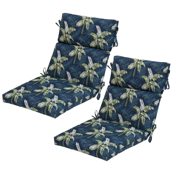 Hampton Bay Palm Beach Outdoor Dining Chair Cushion (2-Pack)