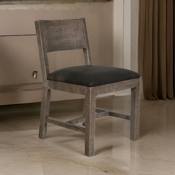Benjara Brown and Black Faux Leather Wooden Frame Dining Chair (Set of 2)