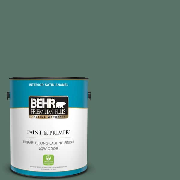 BEHR PREMIUM PLUS 1 gal. #470F-6 Hilltop Satin Enamel Low Odor Interior Paint & Primer
