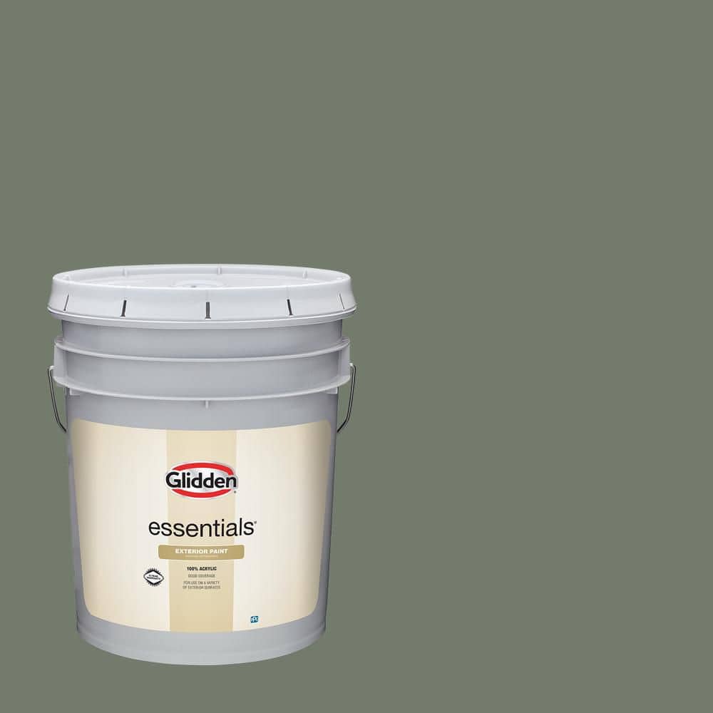 Glidden Essentials 5 gal. PPG1128-6 Thyme Green Flat Exterior