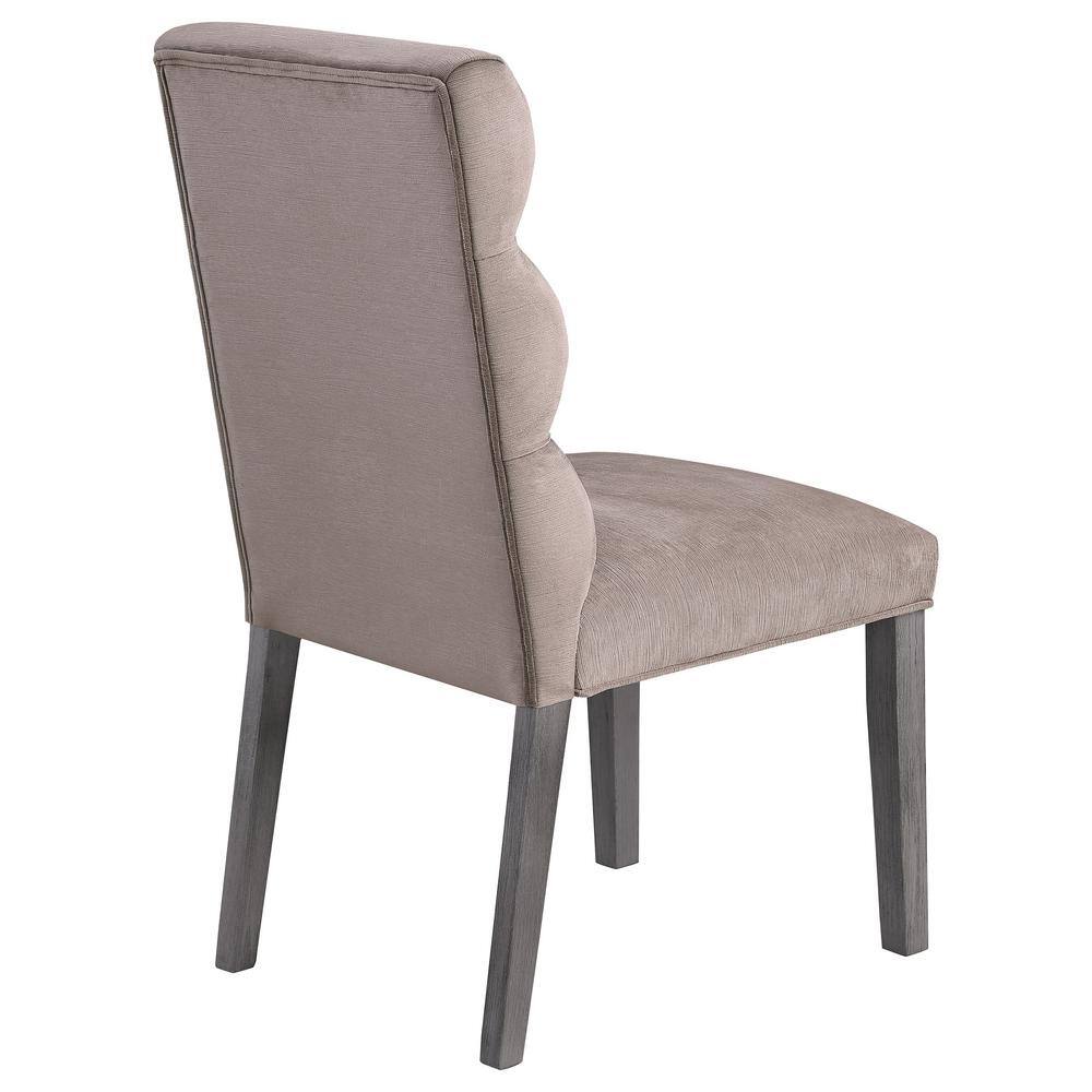 Ash Gray High-Back Upholstered Side Chair Set