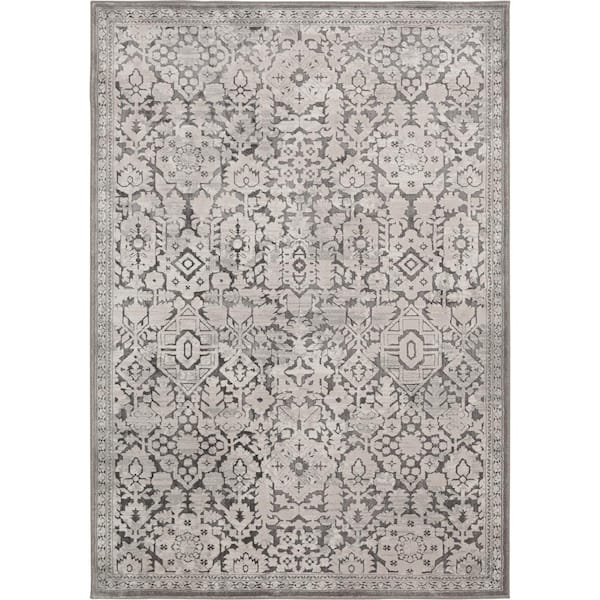 Home Decorators Collection Skyline Gray 5 ft. x 7 ft.Floral Area Rug